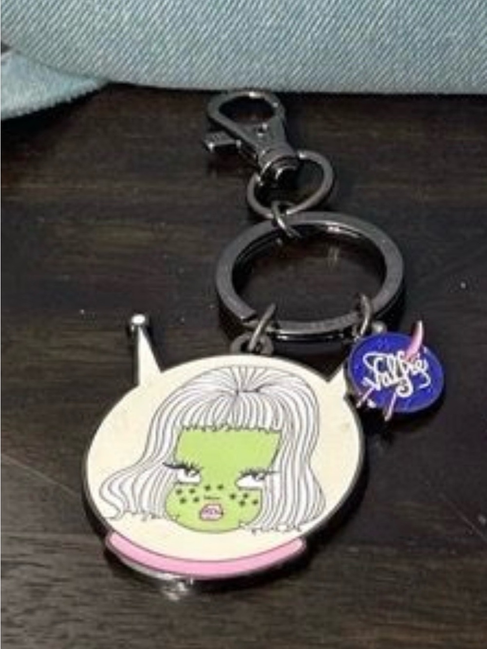 Valfre Alien Girl Enamel Keychain - Rare Find